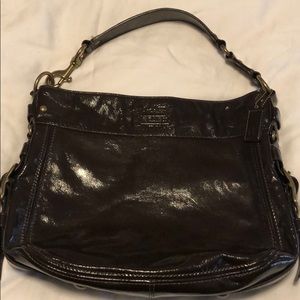 Brown leather Coach bucket bag